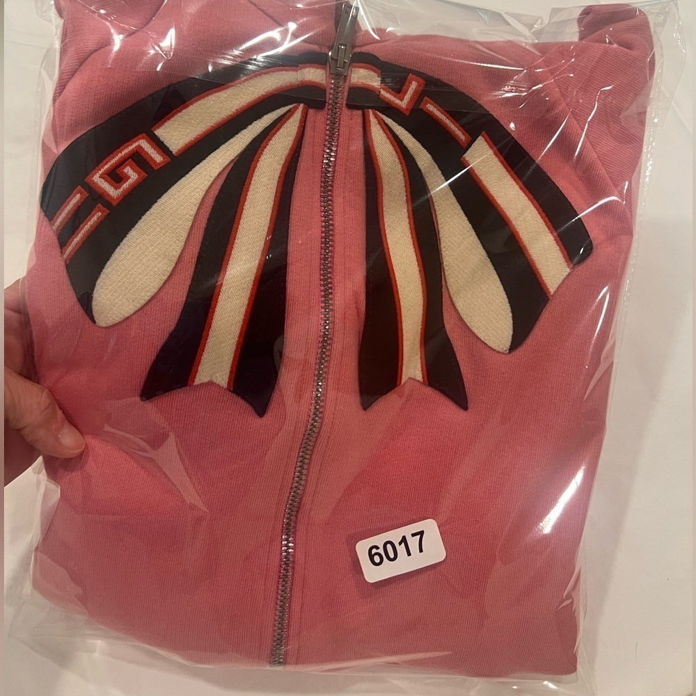 GUCCI | Pink Web Bow | Zip Hoodie | Girls 12 | Women's XS/S - Picture 15 of 15